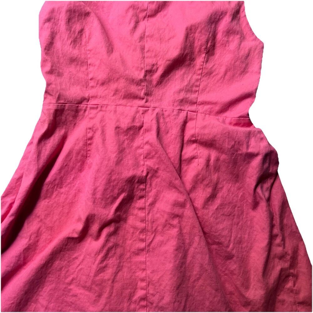LL Bean Freeport Maine Button Front Sleeveless Pleated Dress Salmon Size 12P - Picture 12 of 13